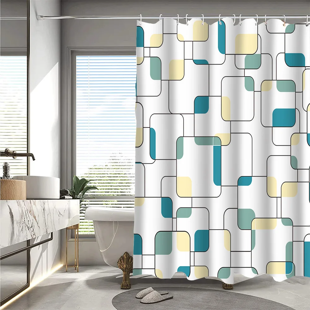 

1/4 минималистичные домашние шторы для ванной комнаты, украшение для сиденья унитаза, ковер для занавески для душа, занавеска для душа с ковром и крышкой для унитаза