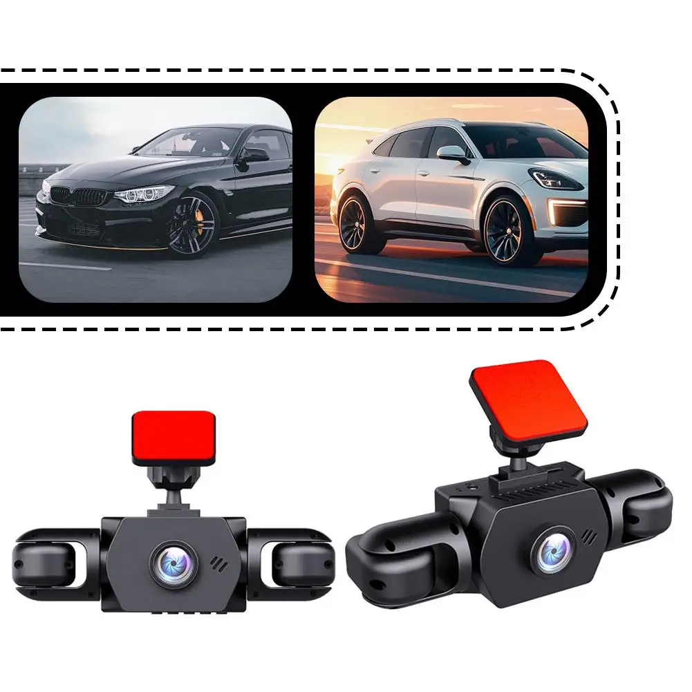 

4-линзовая камера 360° ° Панорамный видеорегистратор, Full HD 1080P с циклической записью, автомобильный видеорегистратор с широкоугольными камерами спереди, сзади, слева и справа