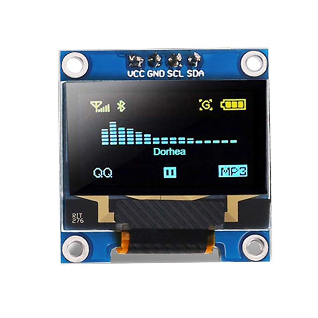 0.96 Inch 128x64 Pixel 4pin OLED Screen Module Development Board I2C/IIC Port Digital Display Circuitboard Spare Parts