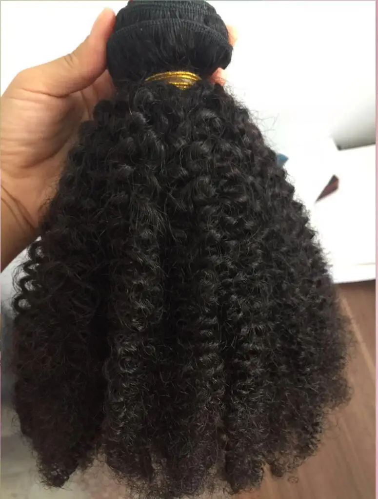 Afro-Kinky-Locken-Haarverlängerung aus Echthaar in natürlicher Farbe, doppelt gewebt, hitzebeständig, kein Ausfallen, weiche Textur – Detail 2