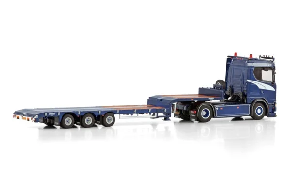 Alloy Model Toy Gift WSI 1:50 Scale Sca-nia CS20N 4X2 Axle Low Board Trailer Transport Truck Vehicle Diecast Toy Model 01-4416