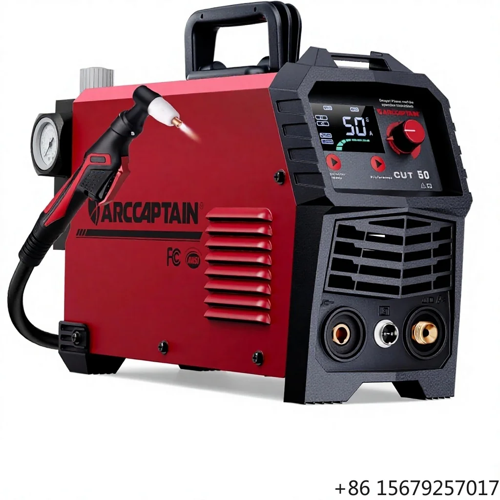 ARCCAPTAIN Plasma Cutter [Large LED Display] CUT50 50A 110/220V Dual Voltage DC Inverter IGBT 1/2 Inch Clean Cut Post Flow 2T/4T