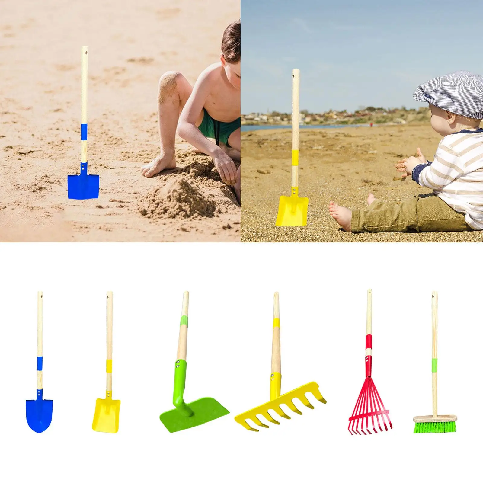 

Детский садовый инструмент, уличная игрушка для детей, развивающая игрушка для раннего обучения, деревянная ручка, ролевая игрушка с песком, подарки на день рождения