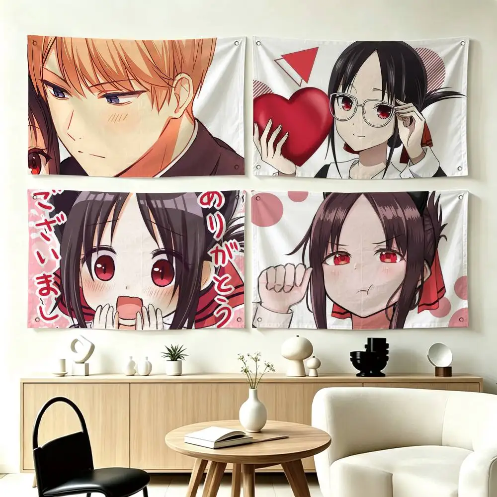 Kaguya sama Love is War Flags Wall Hanging Tapestry Outdoor Garage Room Decorative flag Background Blanket