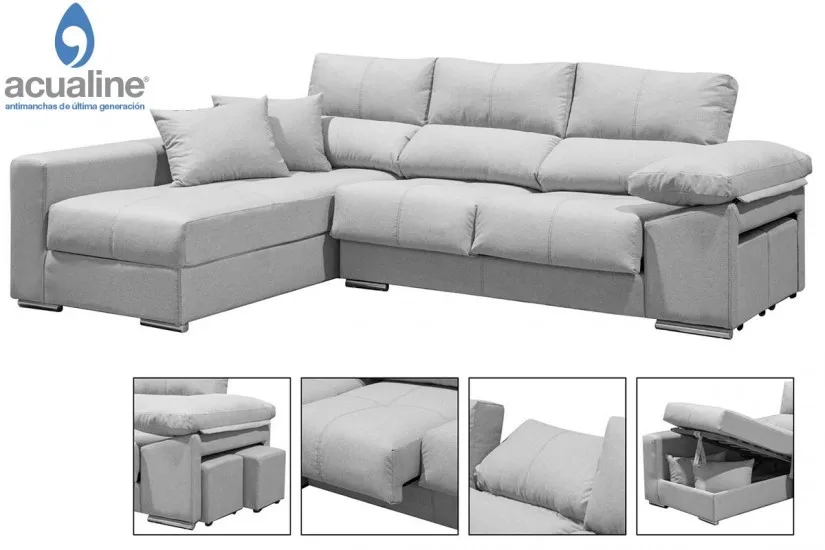 (Immediate delivery) Chaiselongue gray sofa with ARCON-ENVIO to the PORTAL of the House-(street foot)