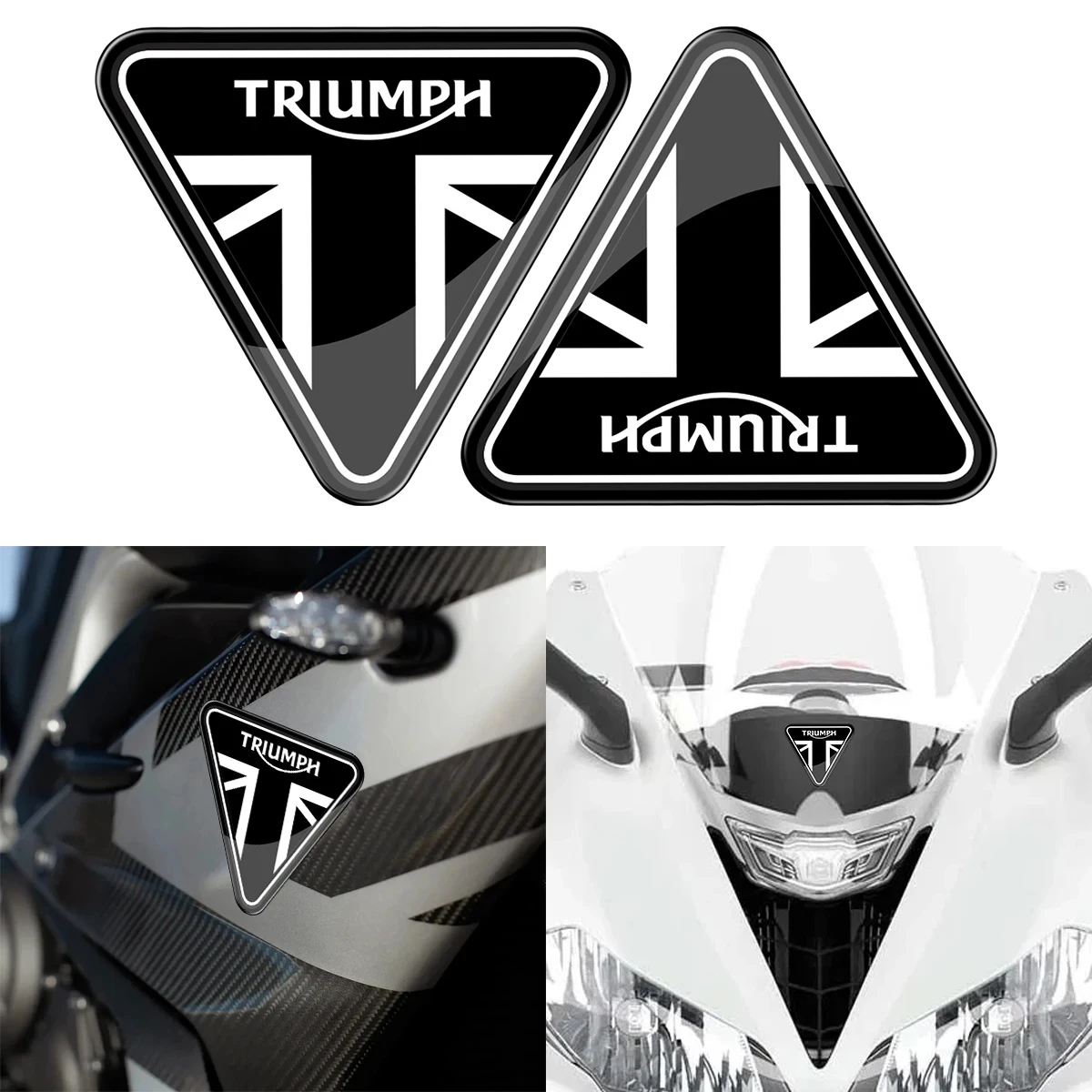 3D Triumph Stickers Motorcycle Decals Tank Pad Moto Helmet Logo Tiger 1050 1200 Street Triple 765 675 Trident 660 Emblem