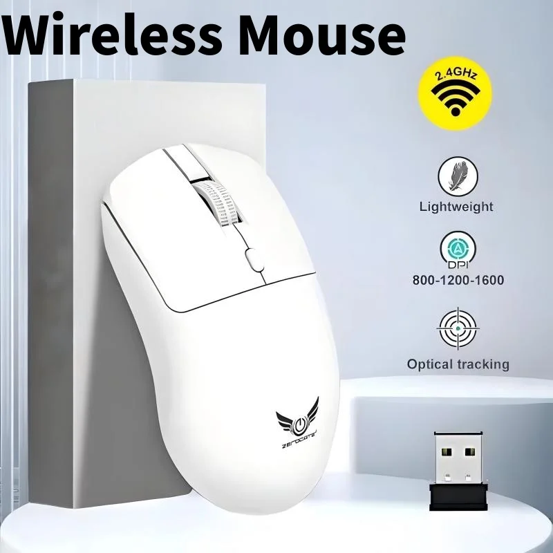 2.4G Kabellose Ergonomische Gaming-Maus mit DPI-Klick-Sound-Design, Batteriebetriebene Leichte Büromaus für Laptop, PC und Computer