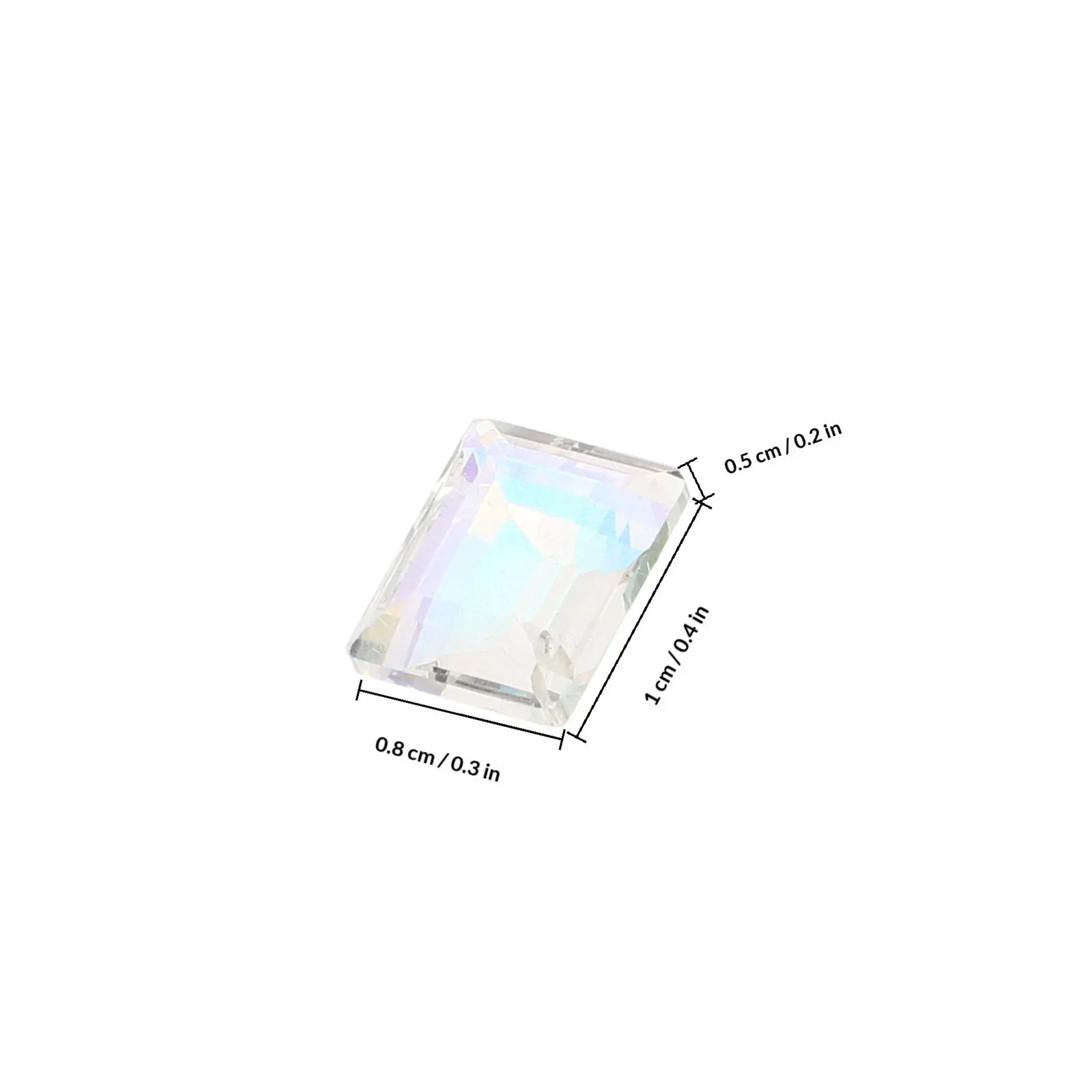 30Pcs Rectangular Sugar Nail Rhinestones Ultra Shiny Transparent Flatback Nail Art Decorations for DIY Salon Wedding