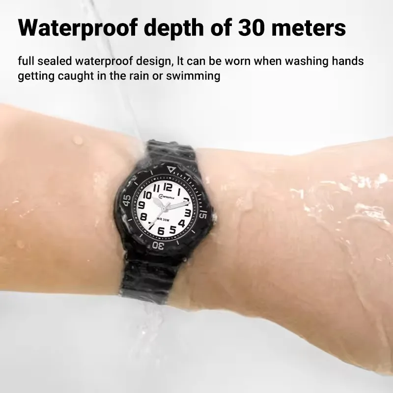 Children Watch Waterproof Quartz Wristwatch for Student Women Classic White Black Fashion Wristwatch Analog Clocks