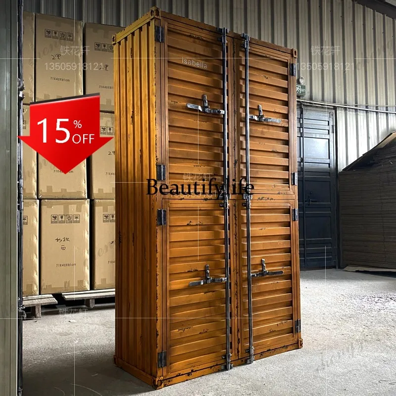 D80 Industrial style container storage cabinet cloakroom wardrobe old wardrobe shoe cabinet