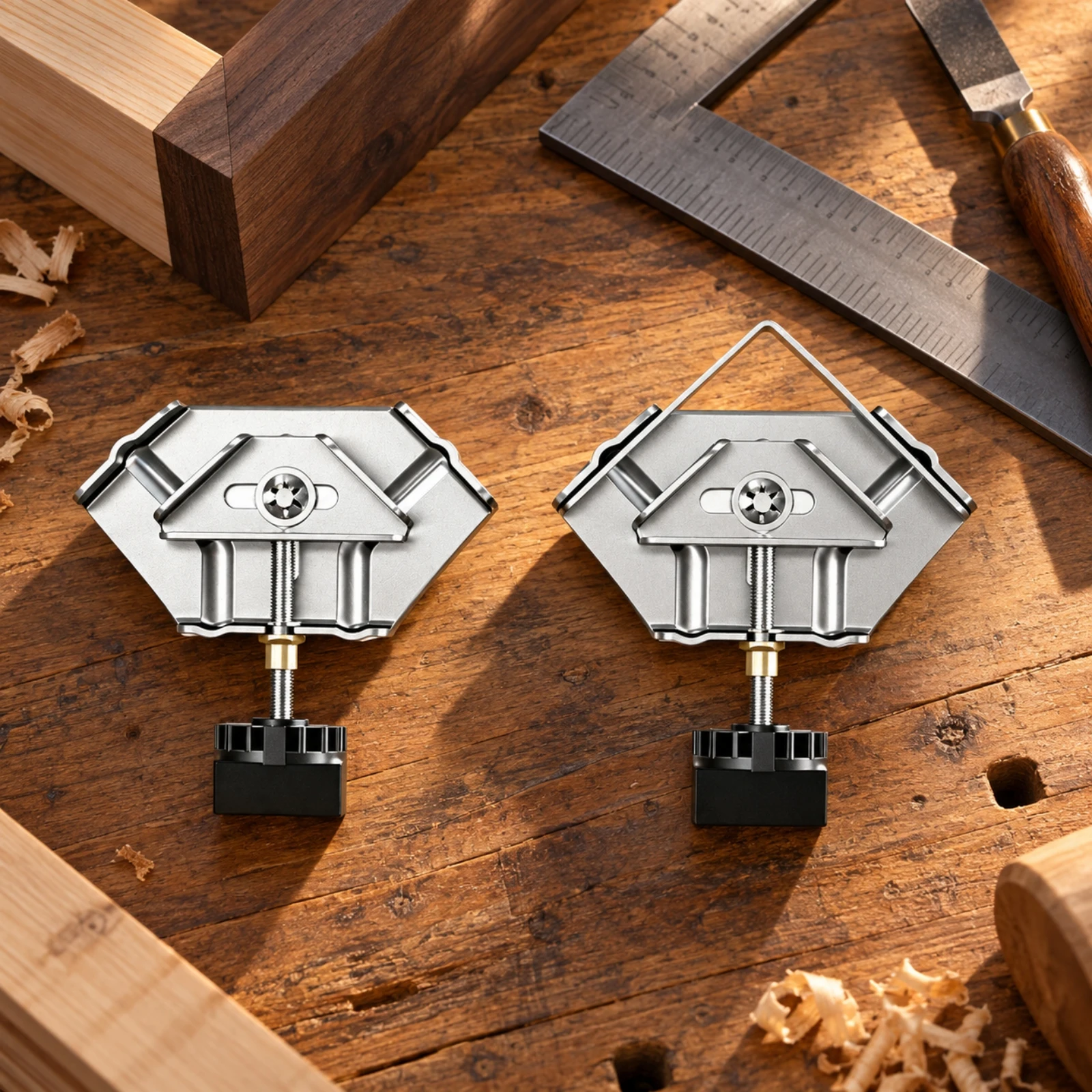 2 Pieces Right Angle Clamp Screw-Adjusted 90-Degree Clamp with Open and Closed Configurations Corner Clamping Tool