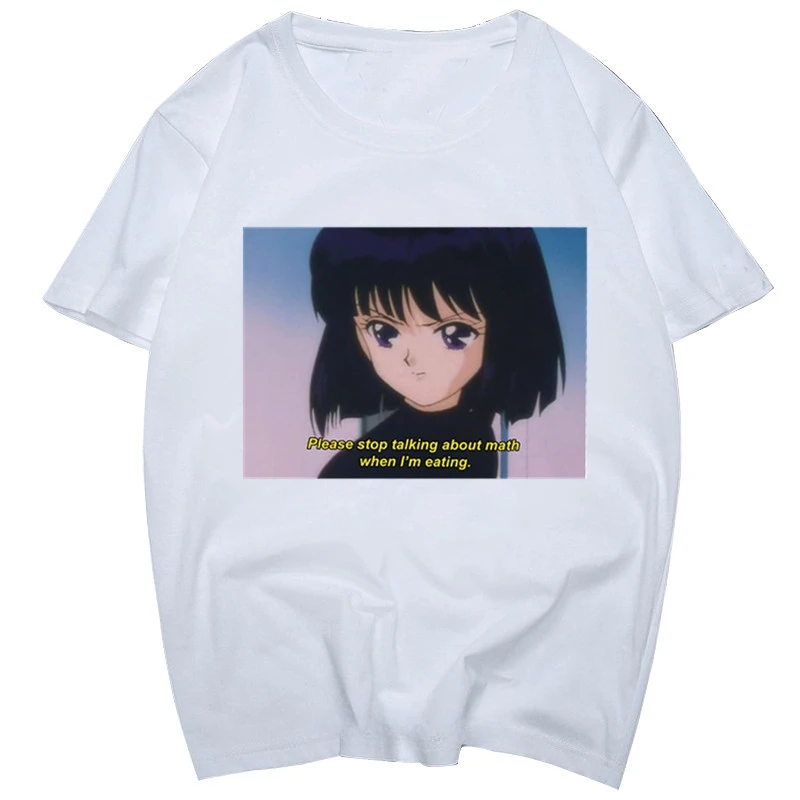 Hotaru Tomoe Sailor Saturn Print Aesthetic T Shirt Women Punk Gothic Haut Men Korean Harajuku T-shirt Cotton Summer Tshirt Tee