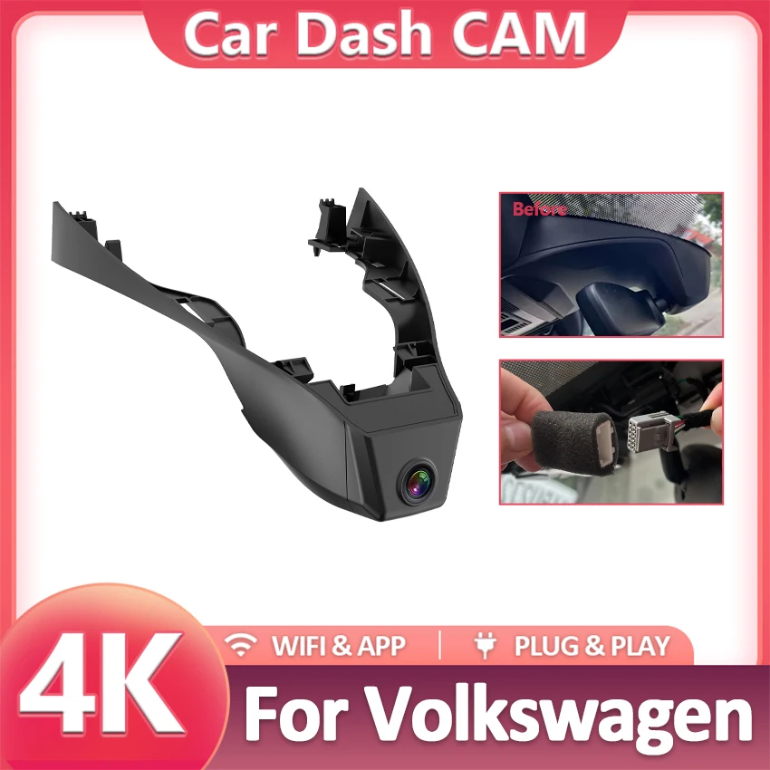 Dash Camera For Volkswagen T-Roc T Roc Troc 2017 to 2025, Wifi Dash Cam for Car DVR Vehicle Video Recorder, Dashcam for VW T-Roc