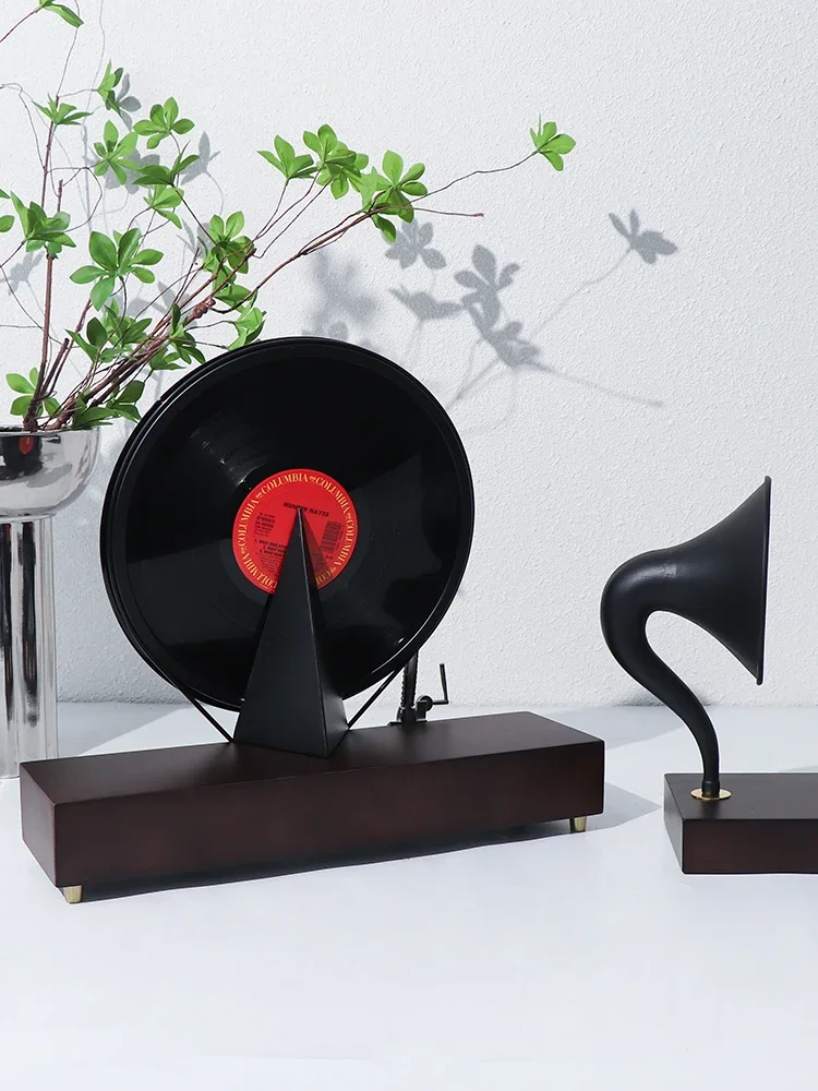 Modern vertical imitation vinyl record player decoration model room sales department bar light luxury art soft decoration