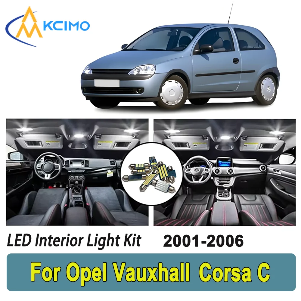 

New Light Bulb For Opel Vauxhall Corsa C (2001-2006) Premium Bright LED Interior Dome Map Trunk Light Kit Car Led Lamps Car LED