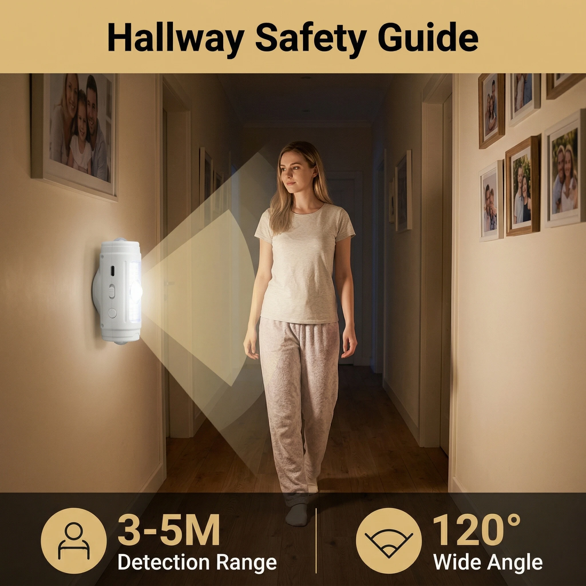 

C2 USB Rechargeable Magnetic Wall Lamp LED Night Light with Motion Sensor Light Mood Ambient Light for Cabinet Hallway Stair