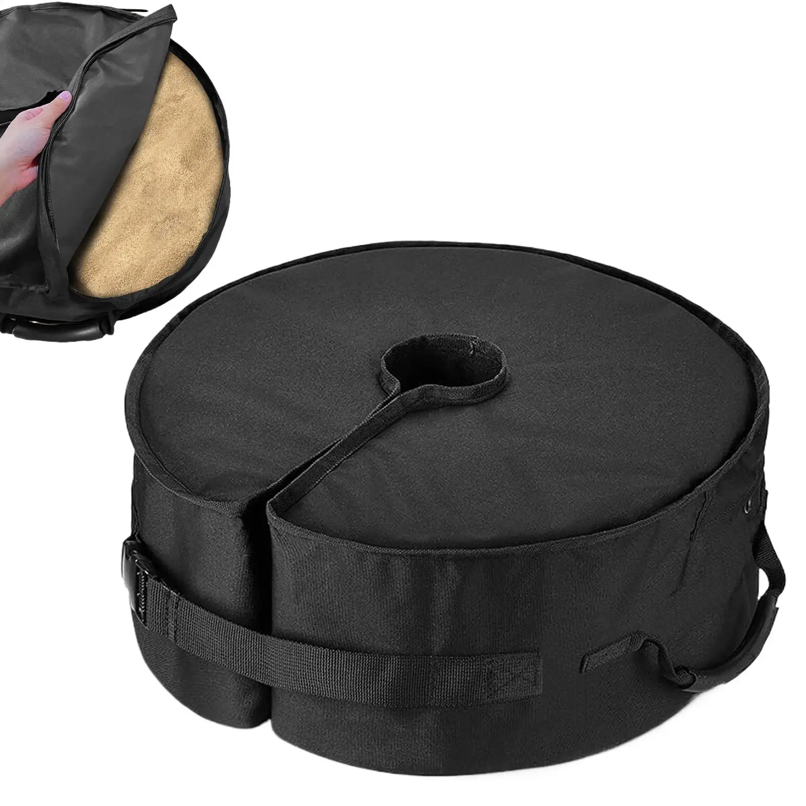Heavy Duty Outdoor Umbrella Base Weight Sand Bag Umbrella Base Weight 90Lbs Beach Umbrella Weight with Quick-Fill Zipper