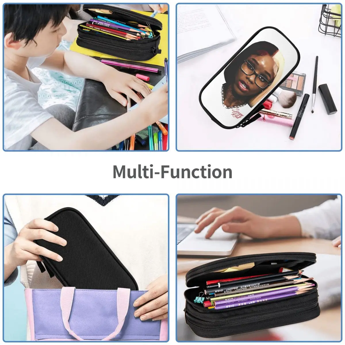 Sexyy Rode Hiphop Rapper Etui Pennenhouder Tassen Student Grote Opslag Kantoor Rits Pennenbak