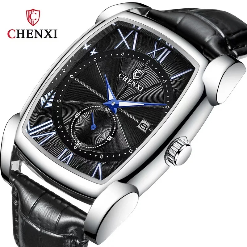 CHENXI Original Men Quartz Watch Luxury Leather Wristband Luminous Calendar Waterproof Casual Fashion Male Daily Wristwatch