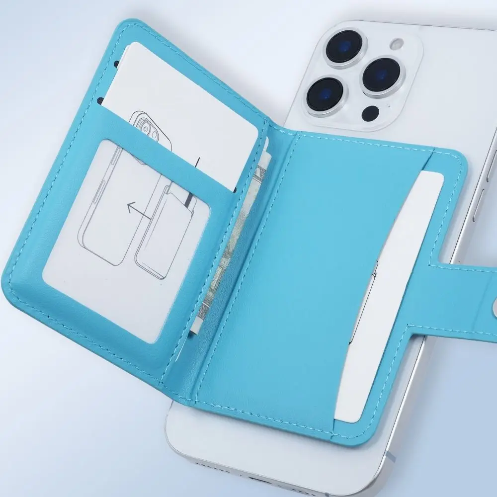 

For Magsafe Wallet Phone Card Holder Safety Foldable Leather Wallet Case Anti-theft Leather for iPhone 17 16 15 14 13 series