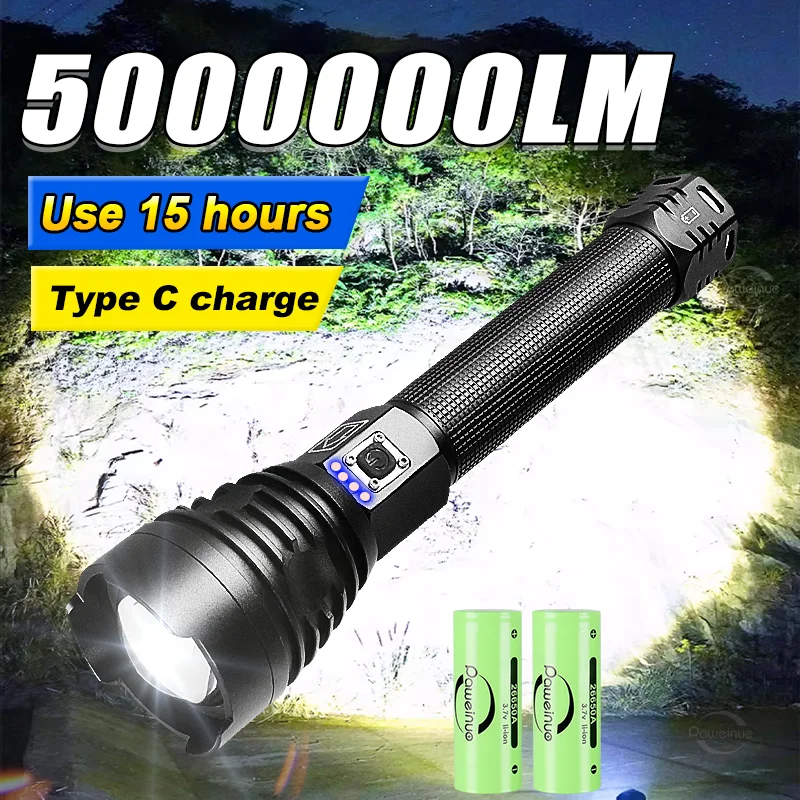

Ультра яркий экстренный тактический фонарь высокой мощности XHP360 большой диафрагмы привел факел USB аккумуляторные фонари для кемпинга