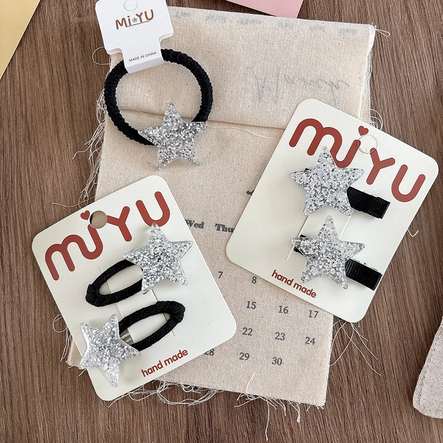 

Girls Hair Clips Silver Star Shiny Kids Barrettes Non-Slip Hairpins for School Party Daily Use Cute Hair Accessories