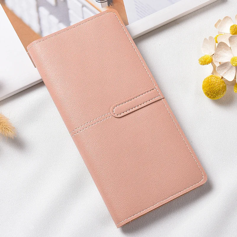 Fashion High Quality Women Wallets Brand Letter Long Tri-fold Wallet Purse Fresh Leather Female Clutch Card Holder Cartera Mujer