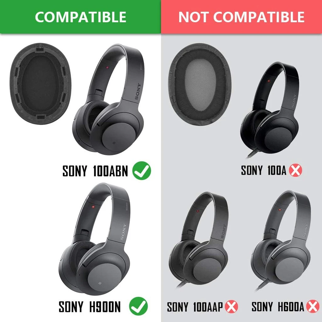 

MDR-100ABN Ear Pads Soft MemoryReplacement Earpads Cushion Cover Repair Part Compatible with Sony MDR-100ABN WH-H900N Headphones