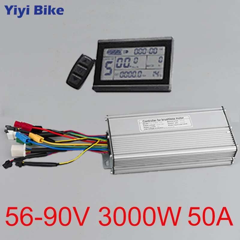 KT 56V -90V 3000W 50A Electric bike conversion kit kunteng LCD3 Display DC Brushless Controller Sine Wave for Electric Scooter