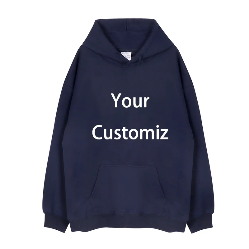 Men's Hoodies DIY Free Multi Sided Customiz Make Your Own Design Logo for Men Solid Color Pocket Hoodies Casual Fashion Clothing