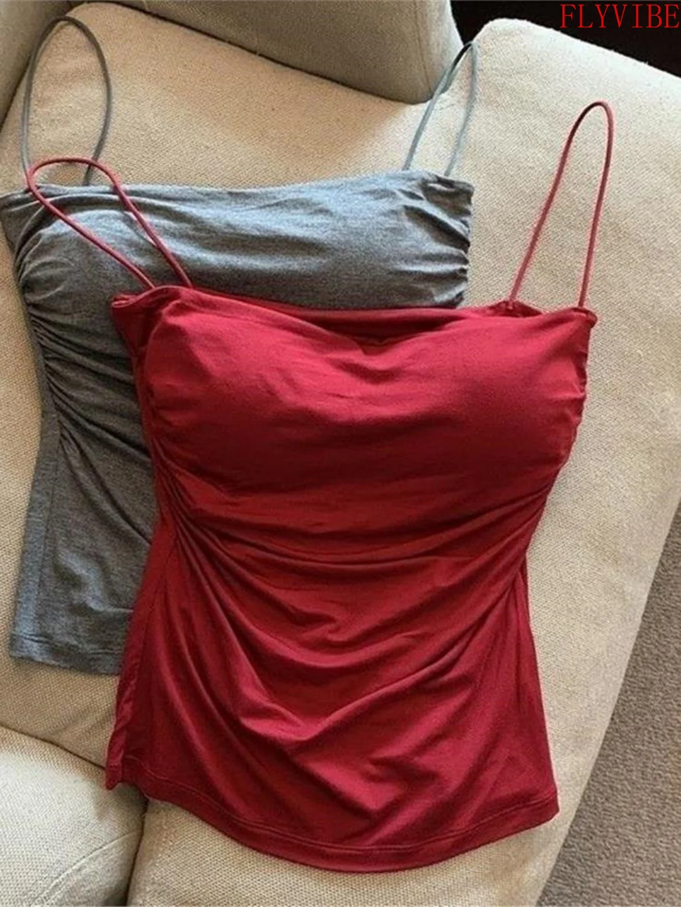 Women 4Pcs Strapless Camisole Tank Tops Non Slip Padded Cups Skin Friendly Breathable Waist Pleats Slim Fit Vest Layering Or Solo Wear For Multiple Occasions