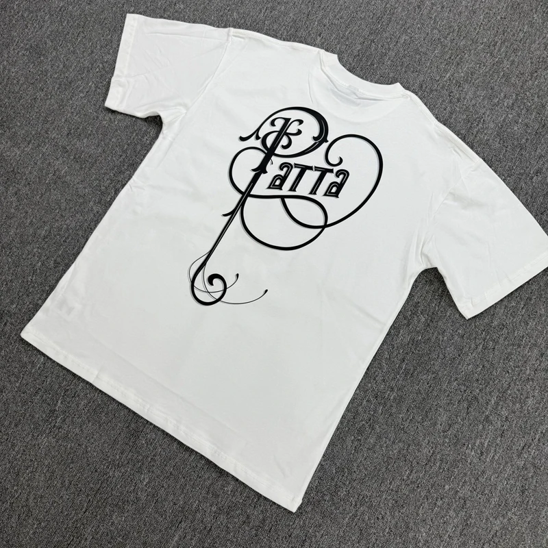 American Streetwear Patta T-shirt High Quality Summer Retro Poster Print Black Short Sleeve PATTA Top Tee