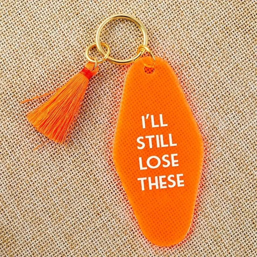 1/5/10/20/50/100pcs Acrylic Orange Tassel Keychain with - Letter Charms - Round Bag Accessory Suitable for Handbags, Backpacks,