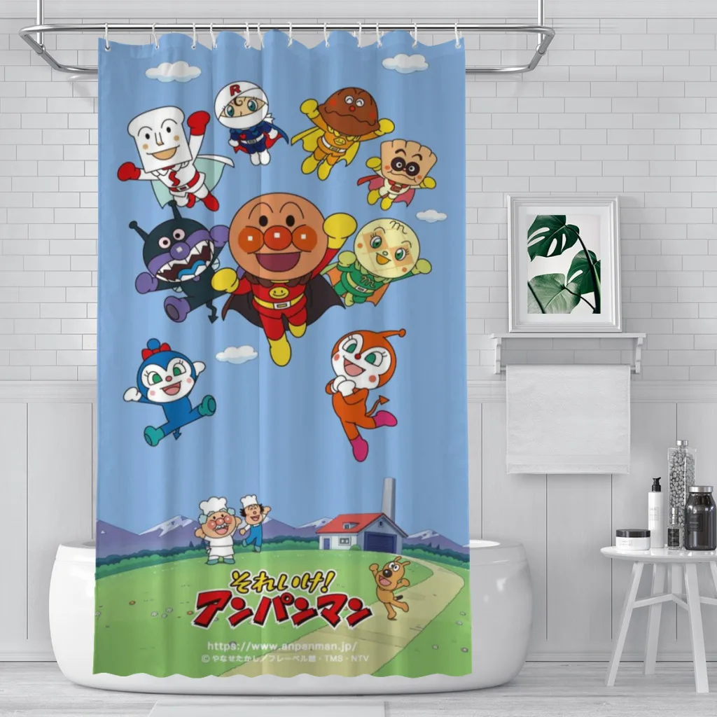 

Cute Anpanman Cartoon Shower Curtain Bathroom Decoration Shower Curtain Birthday Gift