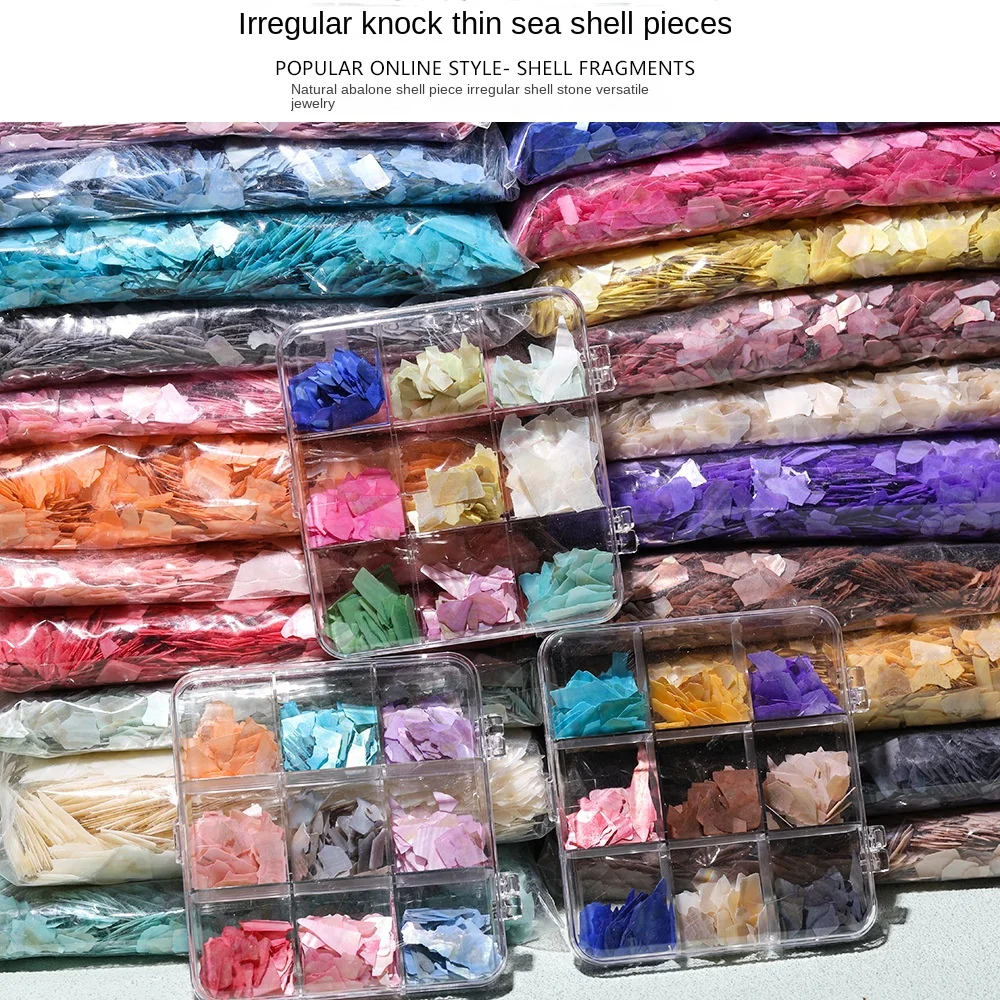 500g/1000g Iridescent Shell Nail Charms Irregular Ultra-Thin Shell Fragments for DIY Nail Art, Perfect for a Dreamy Manicure