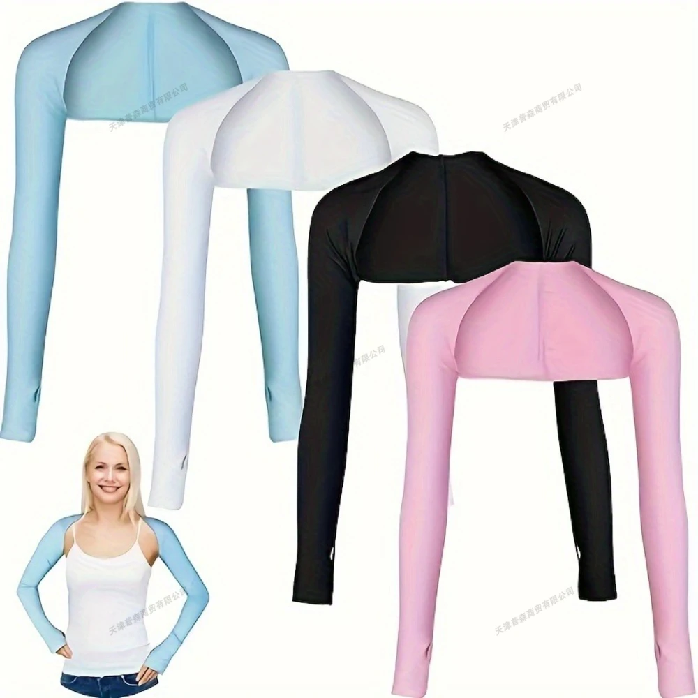 Ladies Protective Cooling Gloves and Sleeves Elastic Sun Sleeves Suitable for Outdoor Sports Cycling Fishing Cooling Arms