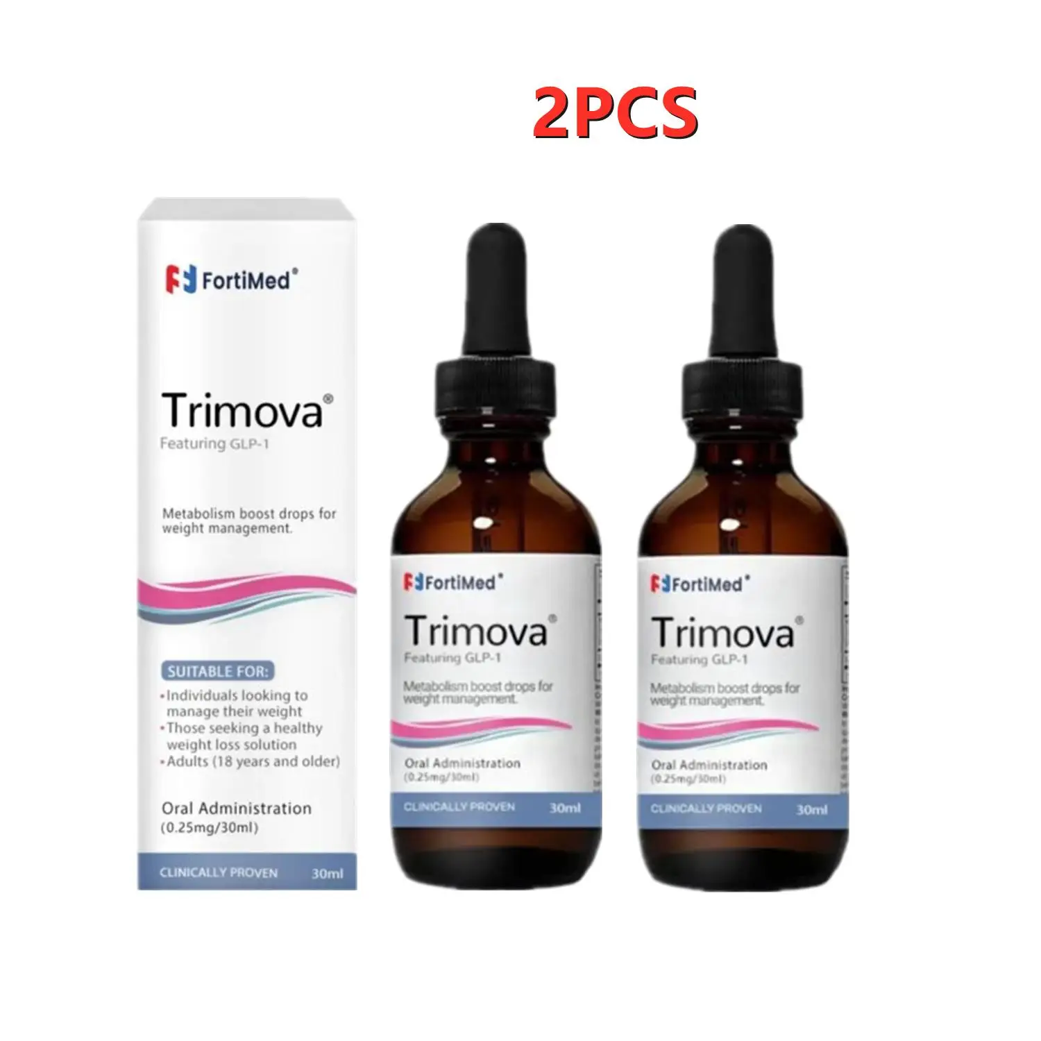 Trimova-gotas para el metabolismo para hombres y mujeres, 2 piezas, pérdida de peso, Trimova, gotas para el metabolismo, Trimova, vitamina Glp-1