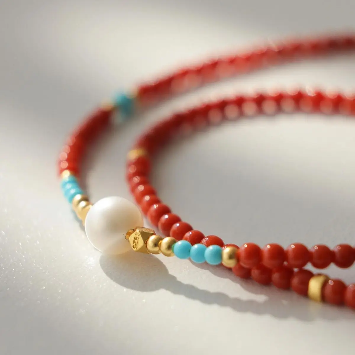 معدل مراجعة إيجابي طبيعي سيتشوان جنوب الأحمر Xiaomi الخرز سلسلة الترقوة اللؤلؤ النقل حبة قلادة مع سحر متعدد الاستخدامات #3