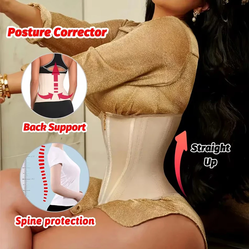 Fajas Colombian Girdle Waist Trainer Double Compression Shorts Tummy Control Sheath Slimming Flat Stomach Modeling Belt XS-3XL