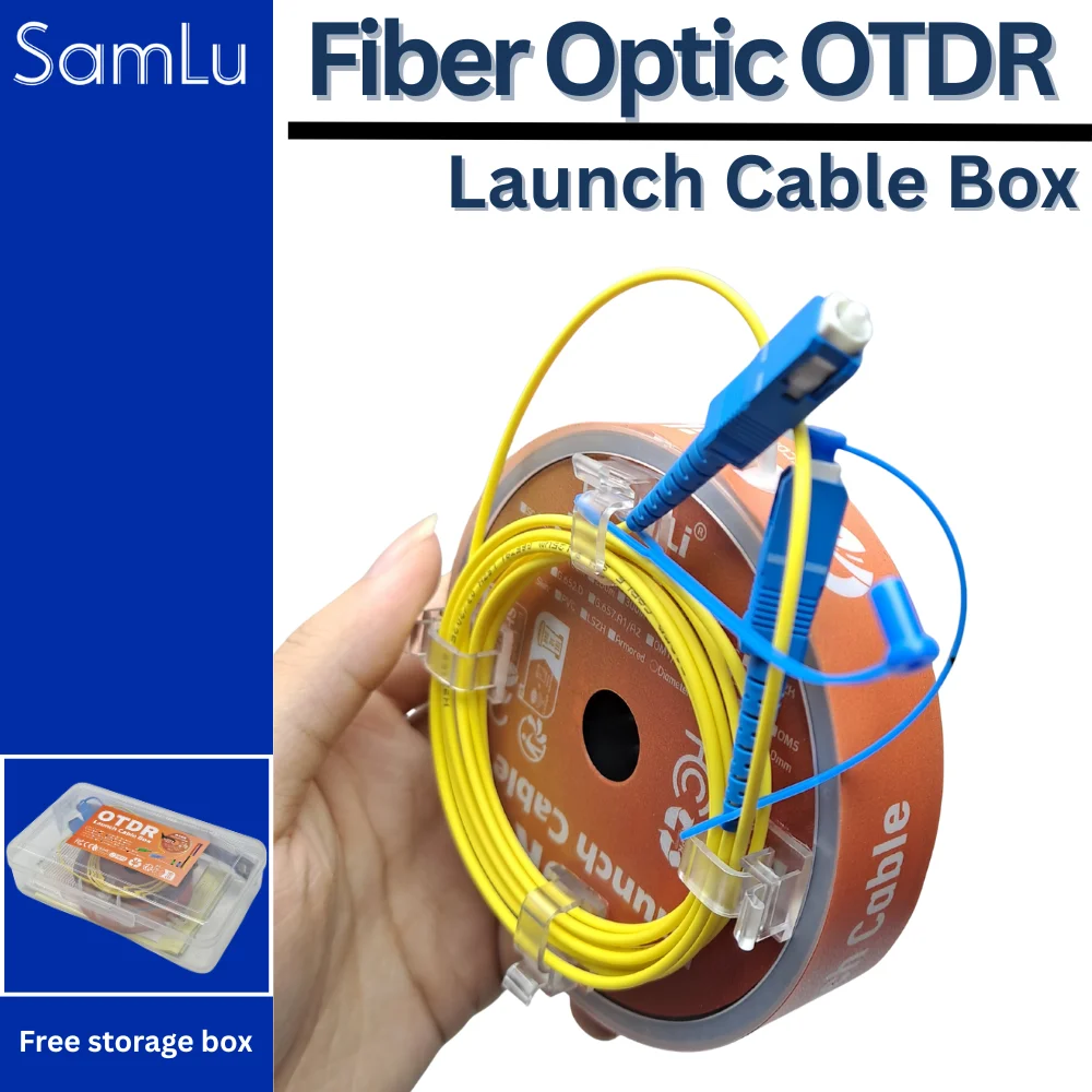 Fiber optical OTDR Launch Cable Portable Launch Fiber Ring Box Fiber Rings LC/UPC-SC/UPC OTDR Dead Zone Eliminator 500M