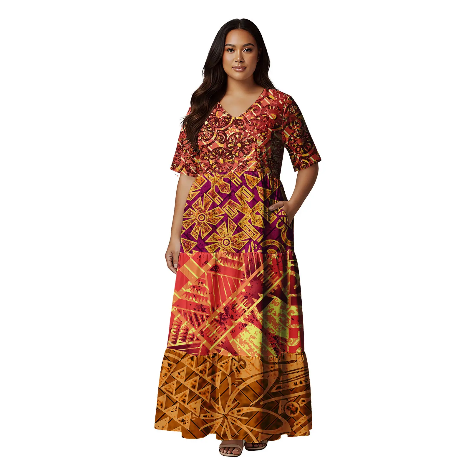 Abiti da ballo 2026 Tribal Fiji Tribal Aloha Dress Plus Size Tasche Samoa Polinesiano Business Festa di nozze Abito lungo da donna