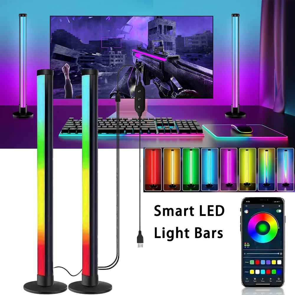 USB RGB светодиодные панели Smart RGB Pickup Light Music Rhythm Lights Bluetooth App Control Music Rhythm Ambient Lamp PC Room Decor
