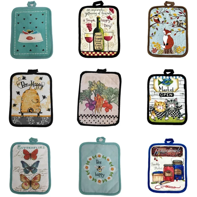 

5Pcs/set 17x22cm Rectangle Vintage Pattern Cotton Heat Resistant Mat Home Garden Table Decor Placemat