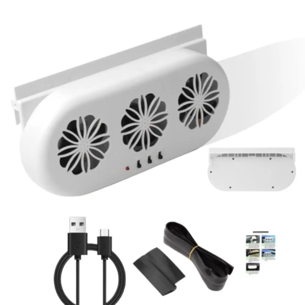 Solar Charging Solar Car Exhaust Fan Car Air Circulation 3 Fan Solar Powered Car Ventilator Low Noise Heat Dissipation