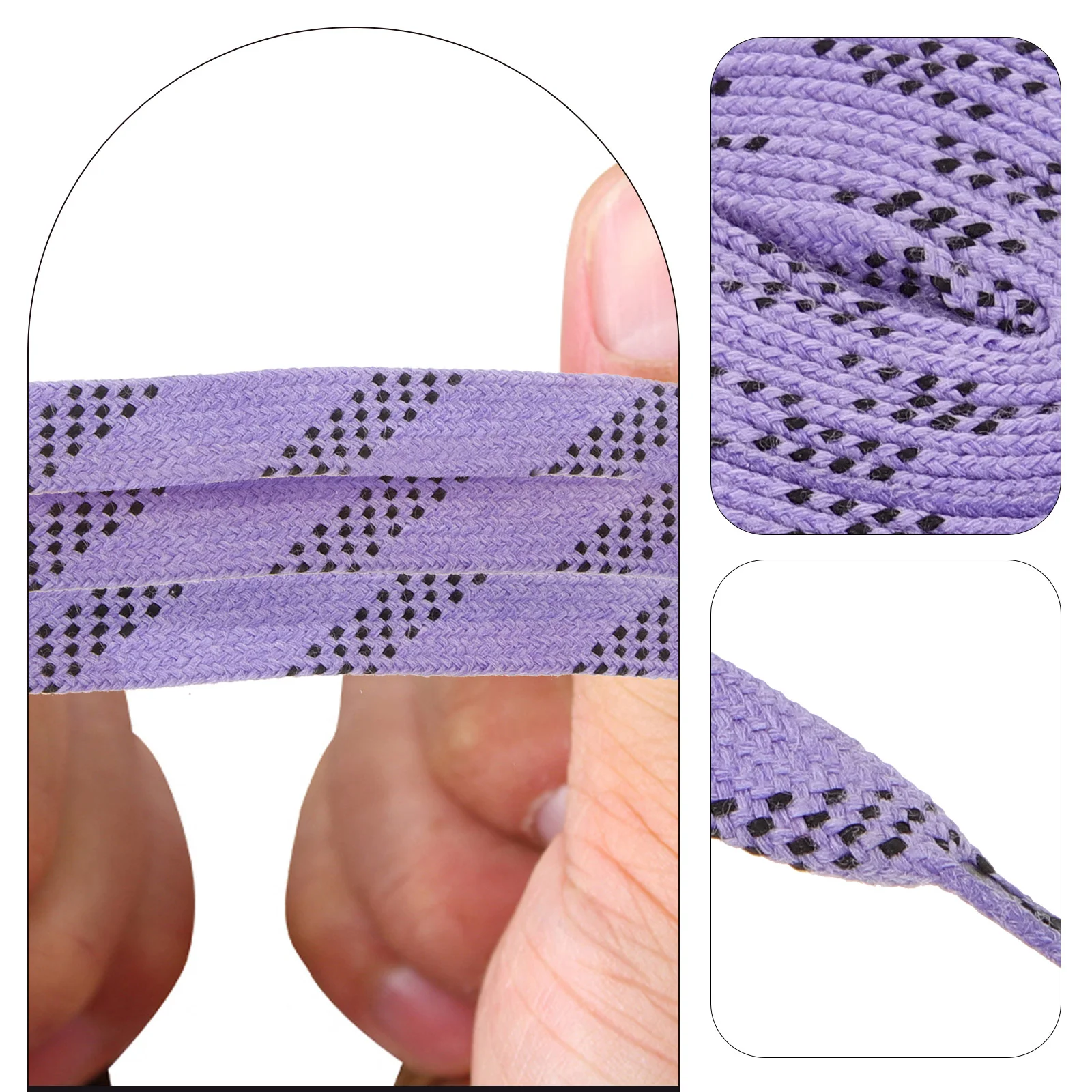 Shoelaces Hockey for Sneakers Ice Shoes Pattern Skating Purple Cotton Sports Straps