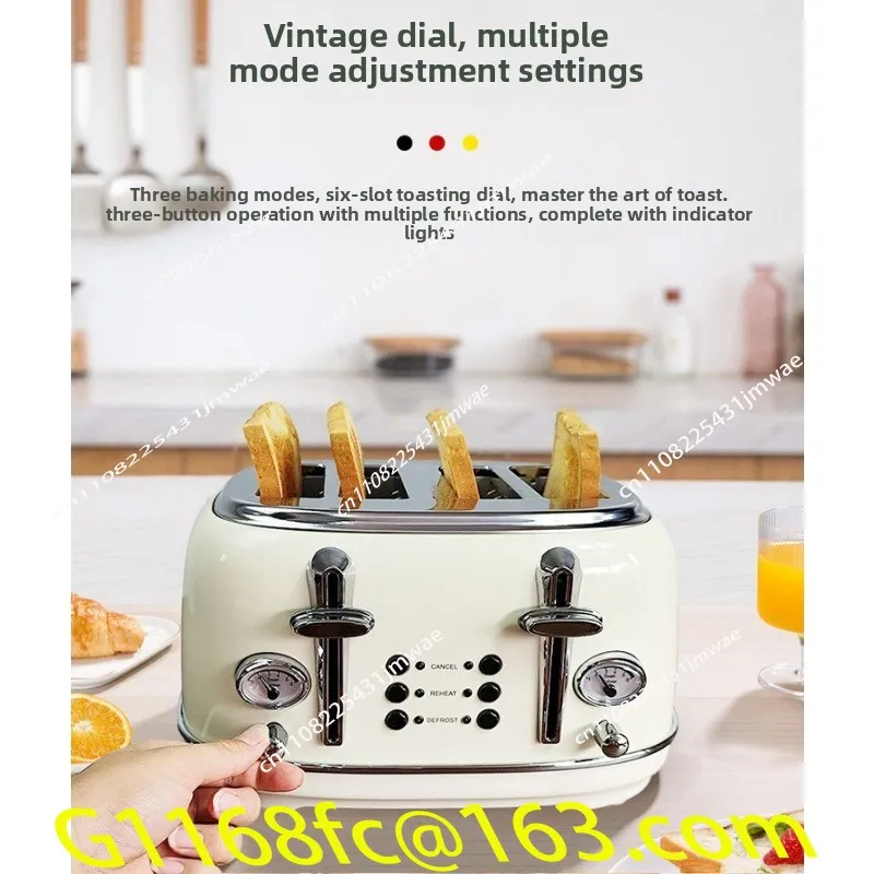 Four Slices Fully Automatic Toaster Spitter Driver's Home Commercial Toast Machine