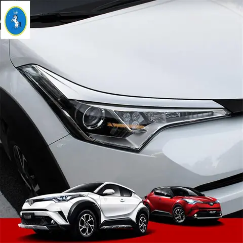 Front Head Lights Lamps Eyelid Eyebrow Strip Decoration Cover Trim For Toyota C-HR CHR 2016 - 2020 ABS Accessories Exterior Kit 10 best sales toyota chr styling - №2
