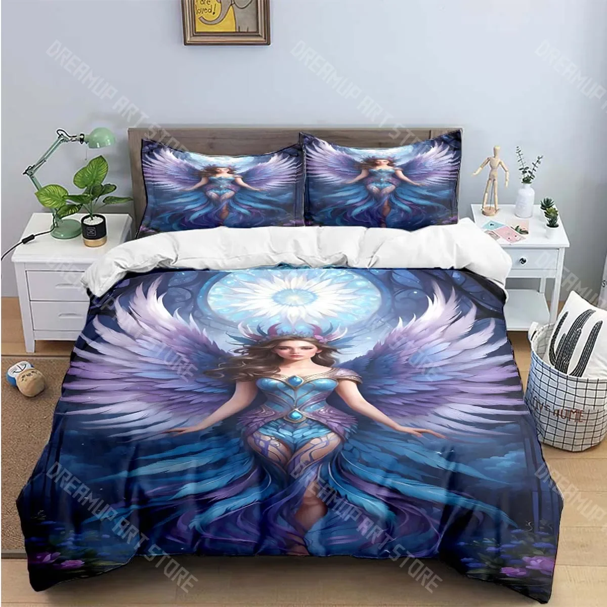 2026 Exquisite Angel Wings Printed Bedding Sets Exquisite Set Duvet Cover Bed Comforter Set Bedding Set Luxury Birthday Gift