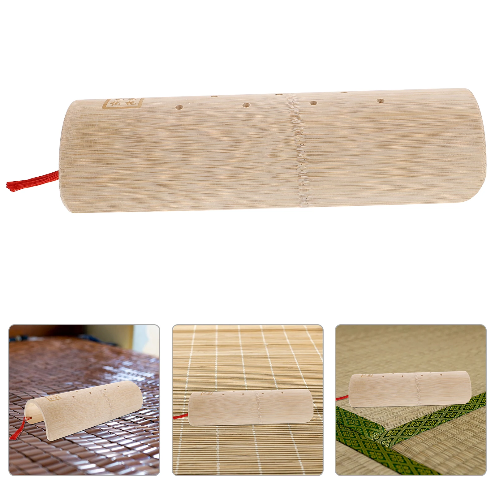 

U-shaped Bamboo Cervical Pillow Ergonomic Design Material Neck Support Single-user Half-round Sauna Stool Wooden