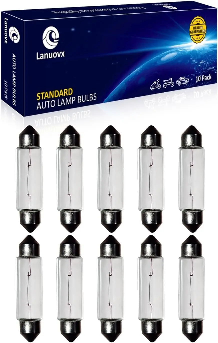 

10 Pack Festoon Bulb 12V 10W Xenon Bulb Sv8.5-8 T3.25 10X44mm